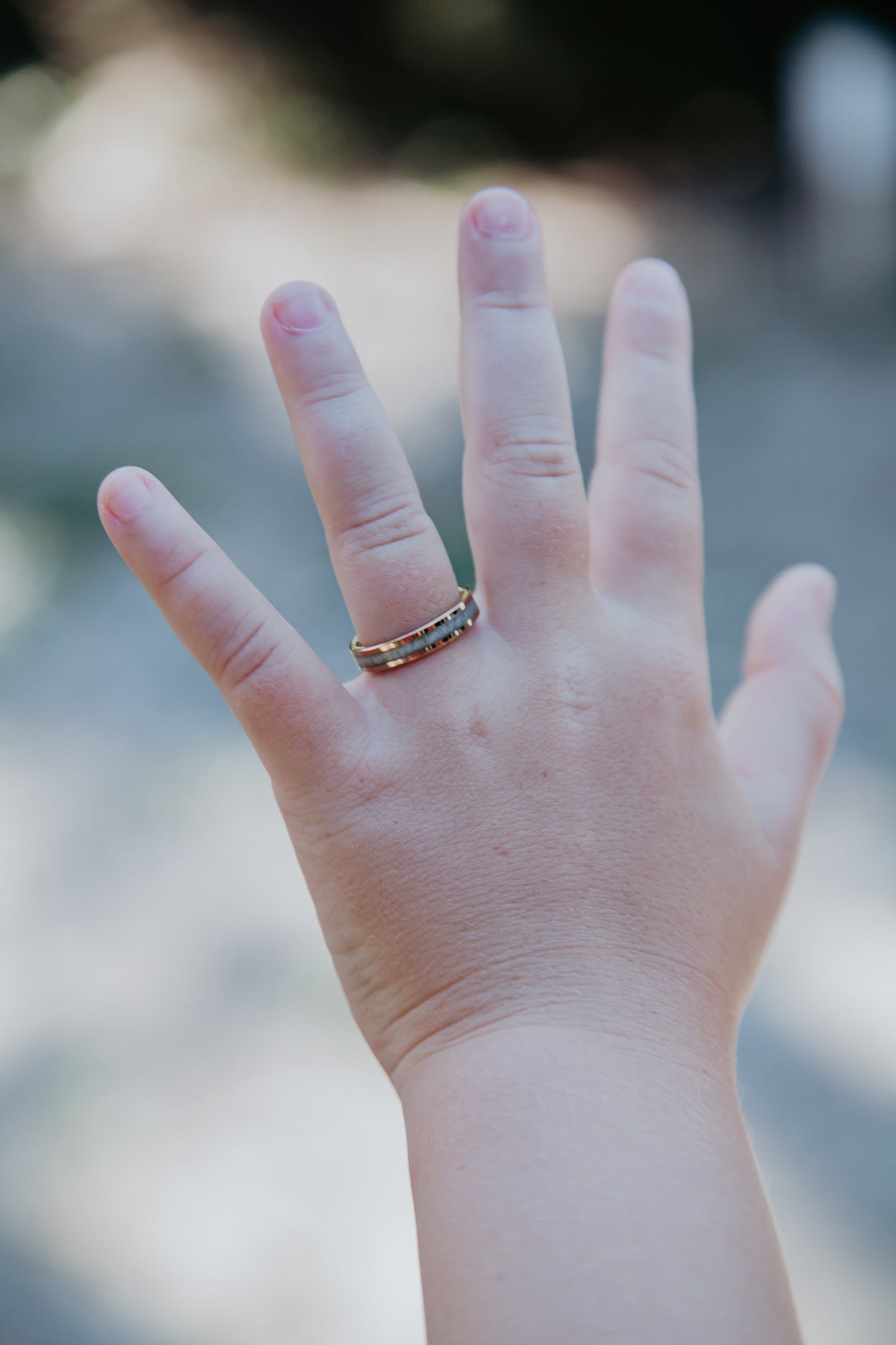 Rose Gold Plated Tungsten Antler Ring