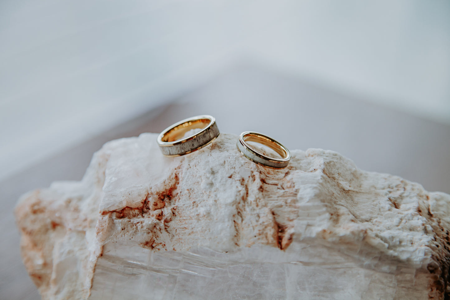 Gold Plated Tungsten Antler Ring