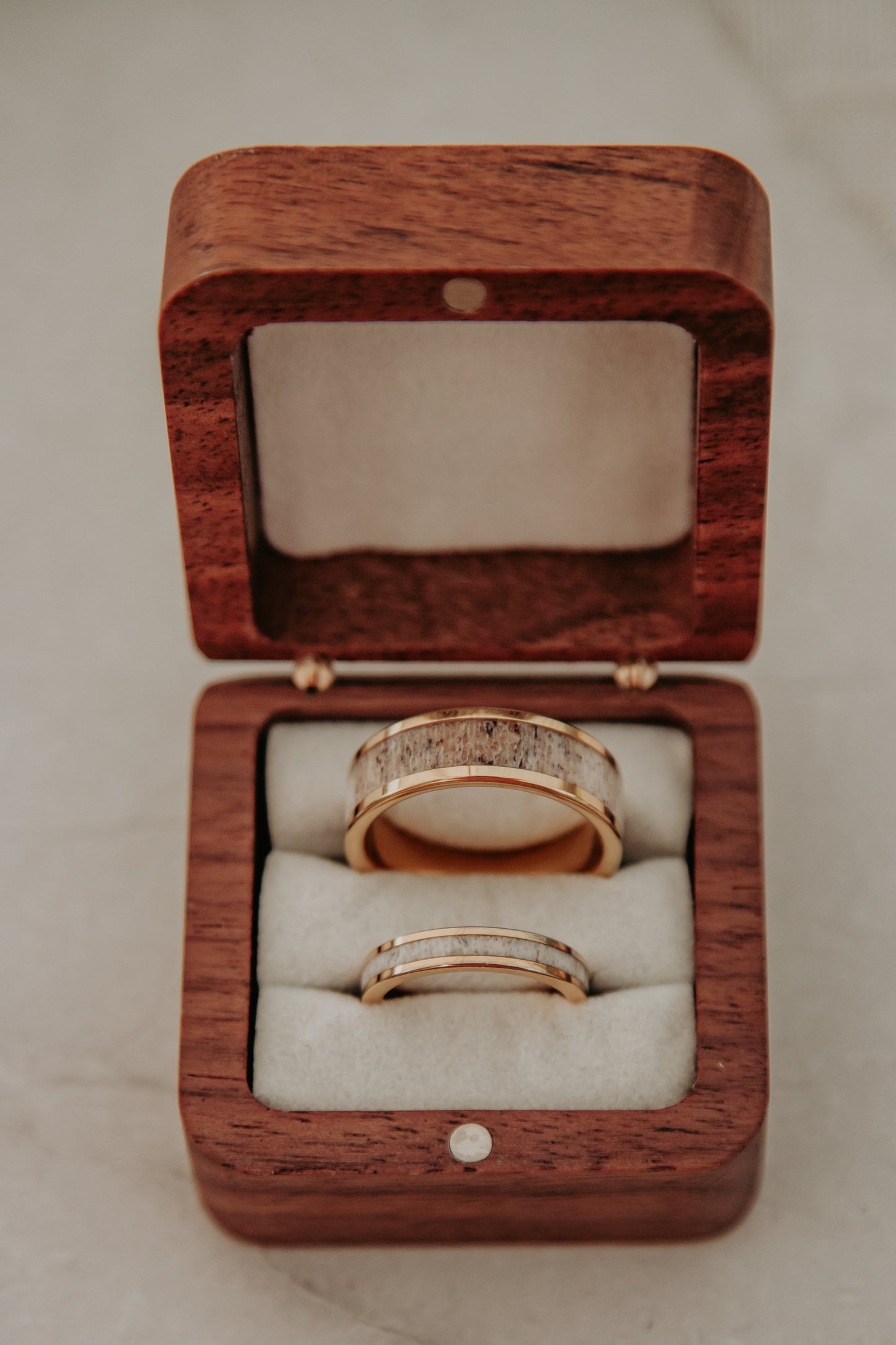 Gold Plated Tungsten Antler Ring