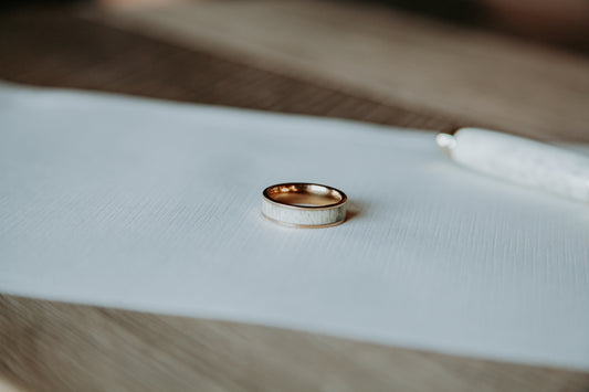 Rose Gold Plated Tungsten Antler Ring
